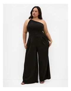 Amber One Shoulder Jumpsuit in Black