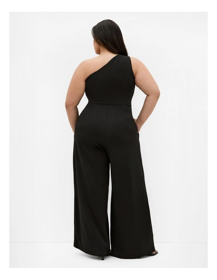 Amber One Shoulder Jumpsuit in Black image 2