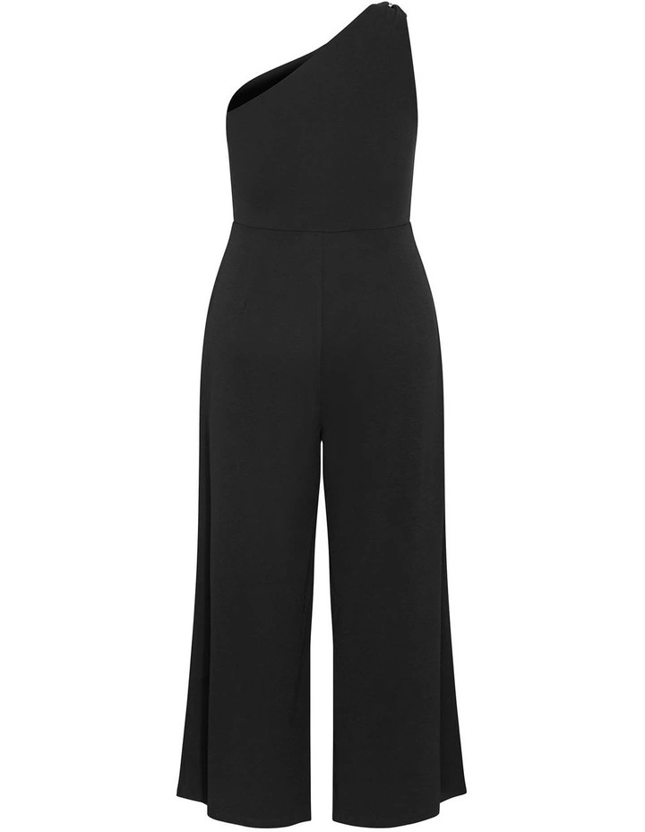 Amber One Shoulder Jumpsuit in Black image 4