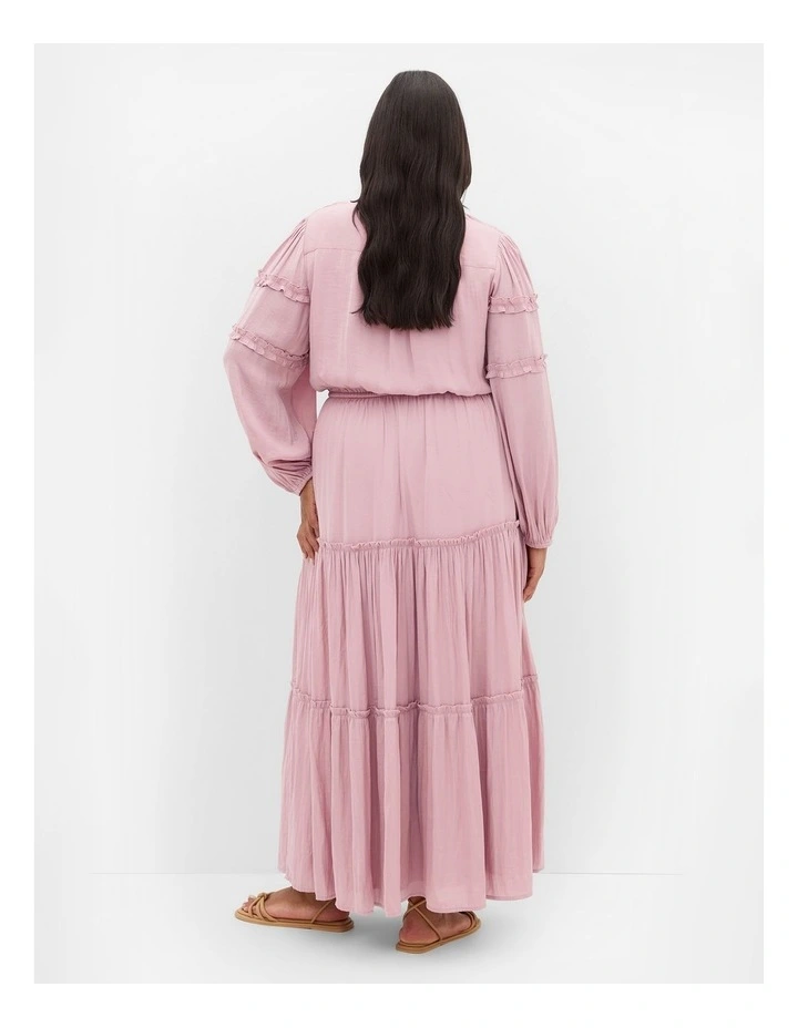 Drama Queen Long Sleeve Maxi Dress in Dusty Pink image 2