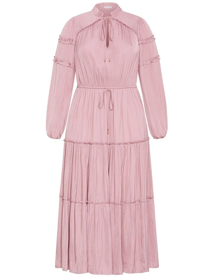 Drama Queen Long Sleeve Maxi Dress in Dusty Pink image 3