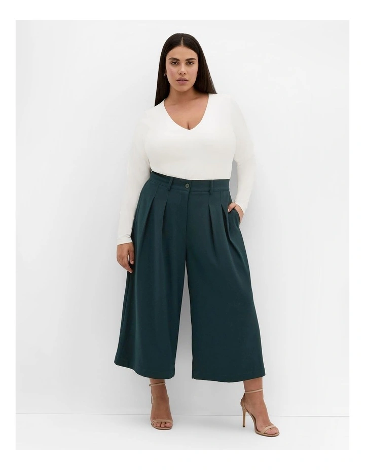Abbie Crop Pant in Deep Emerald image 1