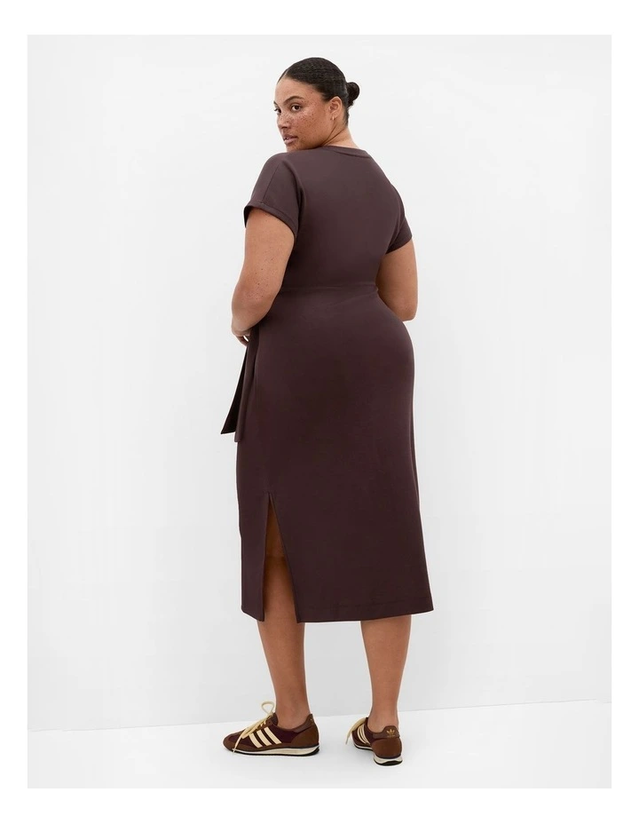 Mae Side Tie Midi Dress in Espresso image 2