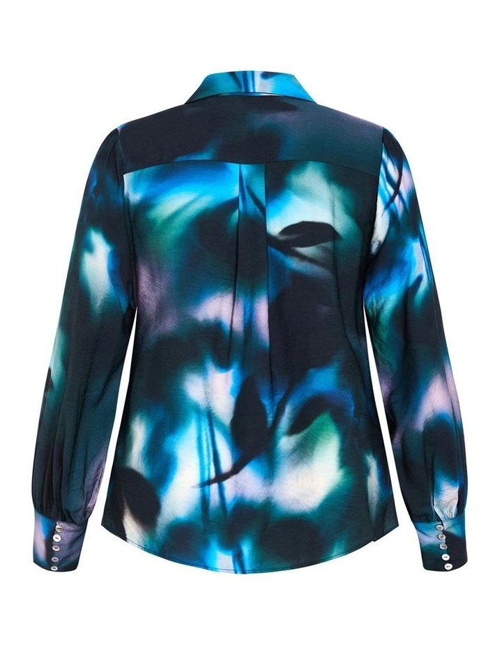 Hayley Haze Print Shirt in Deep Ocean image 4