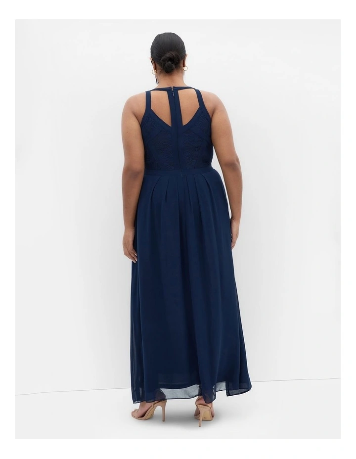 Panelled Bodice Maxi Dress in Navy image 2