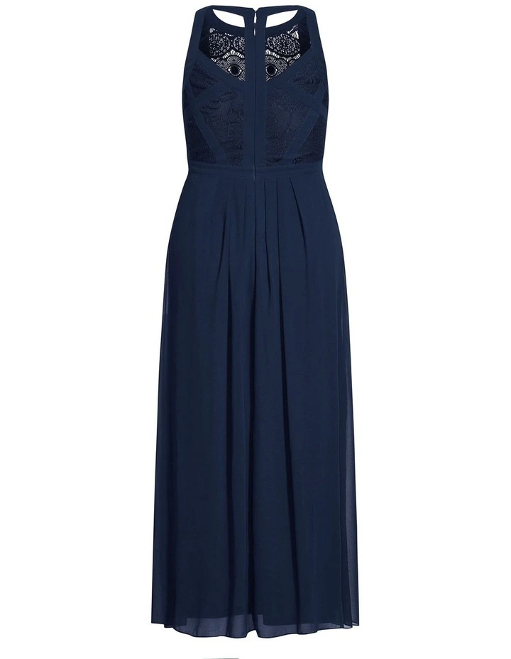 Panelled Bodice Maxi Dress in Navy image 4