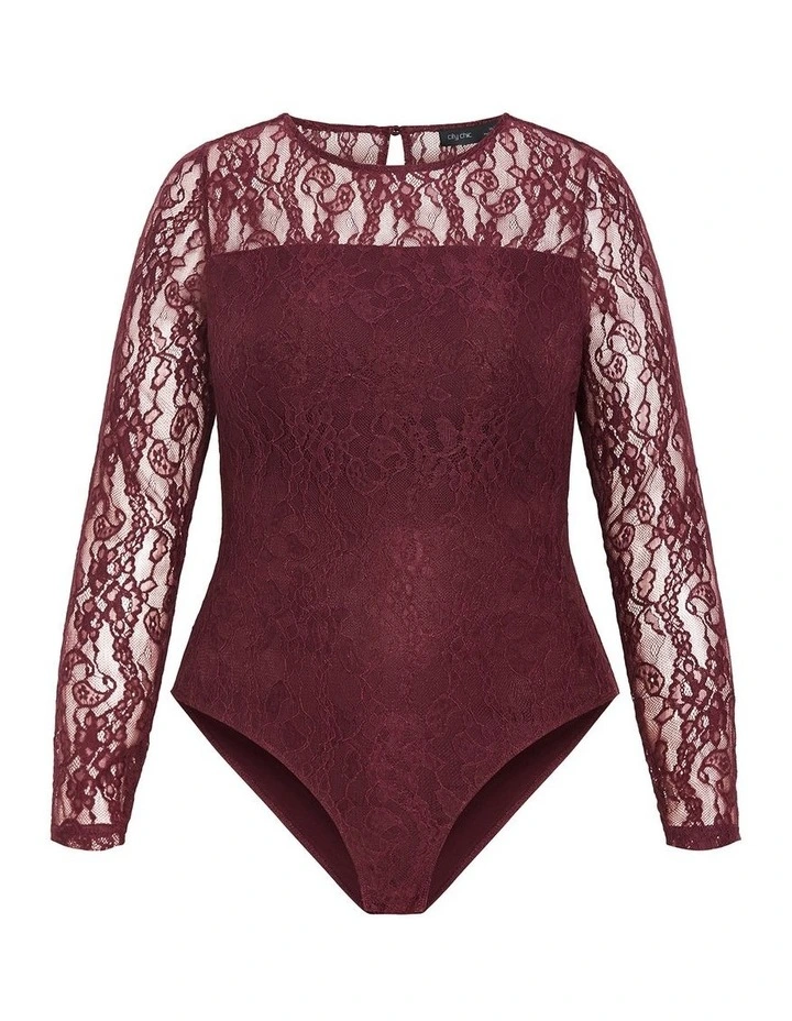 Delilah Lace Bodysuit in Wildberry image 3