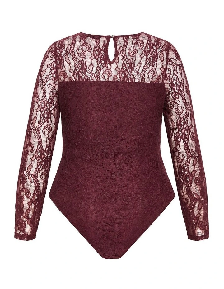 Delilah Lace Bodysuit in Wildberry image 4