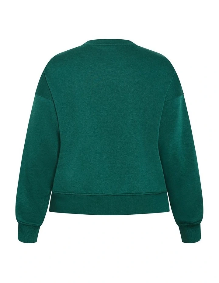 Brooklyn Crew Neck Sweatshirt in Varsity Green image 4