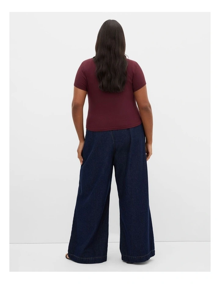 Kara Henley Rib Tee in Wildberry image 2