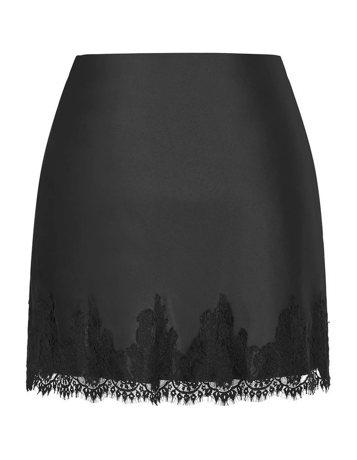 Lace Trim Mini Skirt in Black image 4
