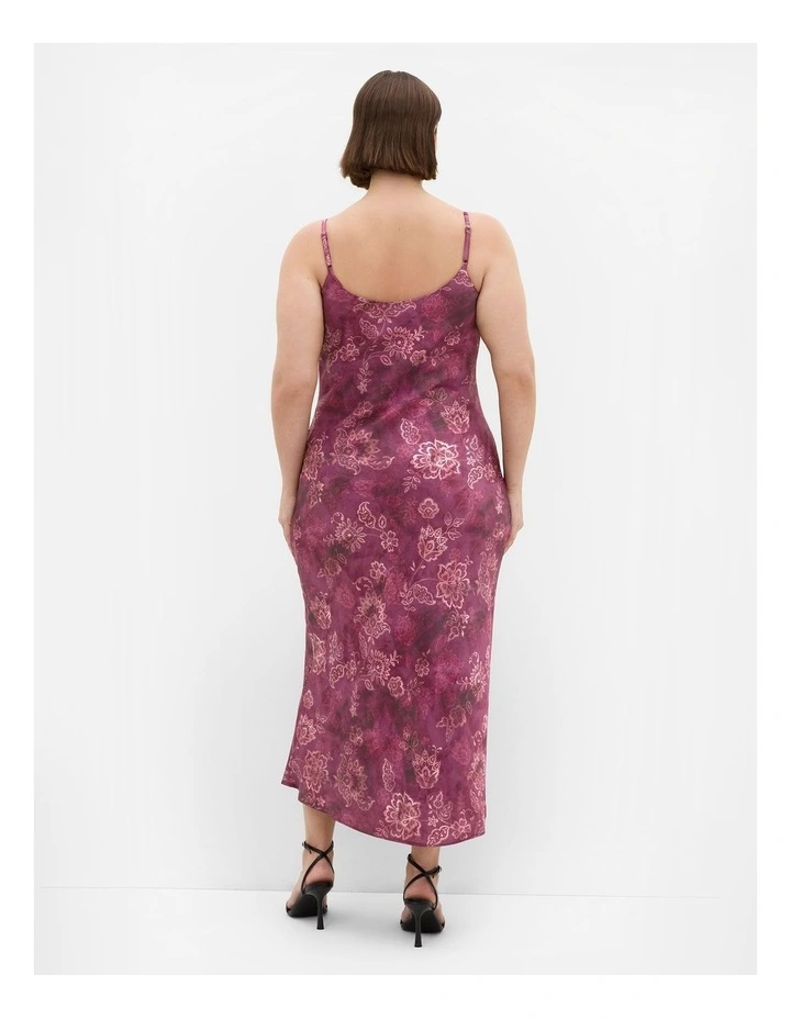Sadie Lace Print Slip Dress in Mulberry image 2