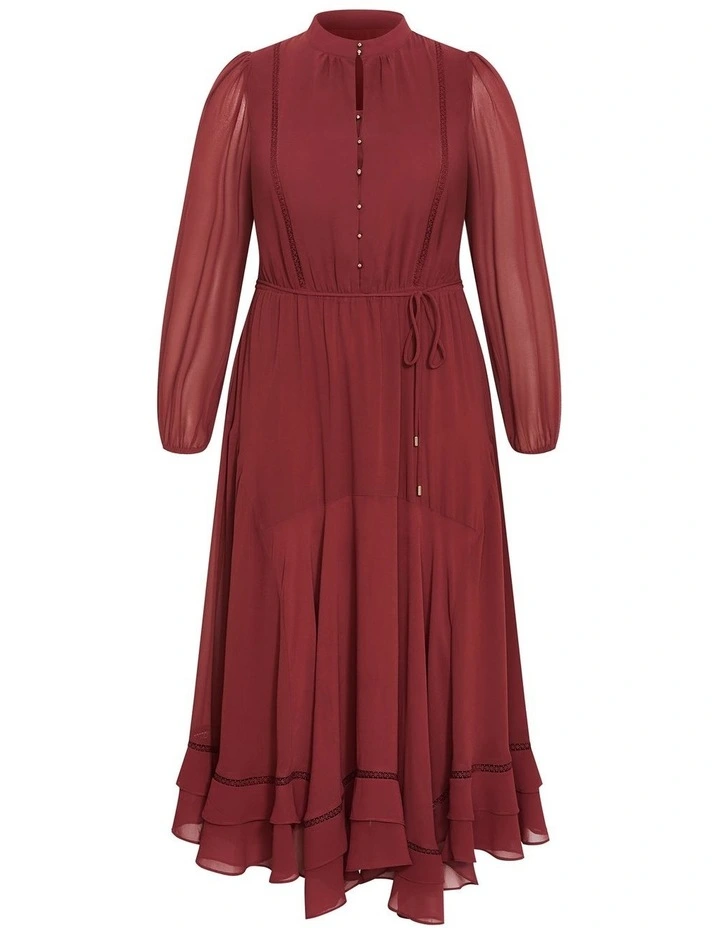 Yasmine Long Sleeve Maxi Dress in Burnt Sienna image 3