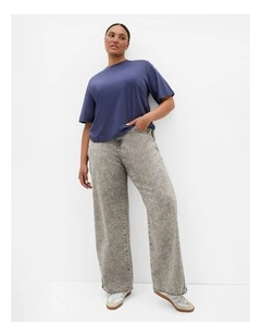 Oversized Crew Neck Tee in Dusty indigo
