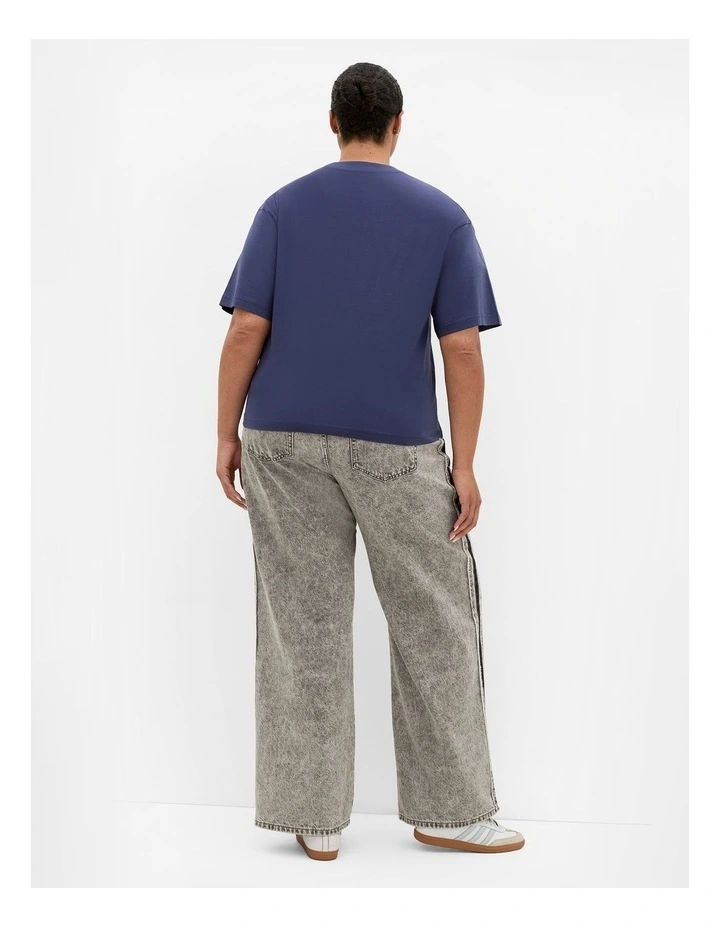 Oversized Crew Neck Tee in Dusty indigo image 2