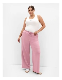 Mae Wide Leg Track Pant in Dusty Rose