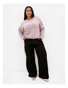 Soho Crew Knit Jumper in Pink Marle