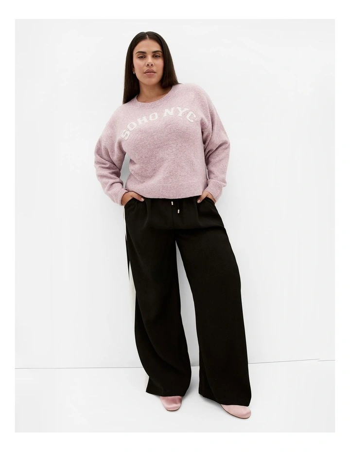 Soho Crew Knit Jumper in Pink Marle image 1