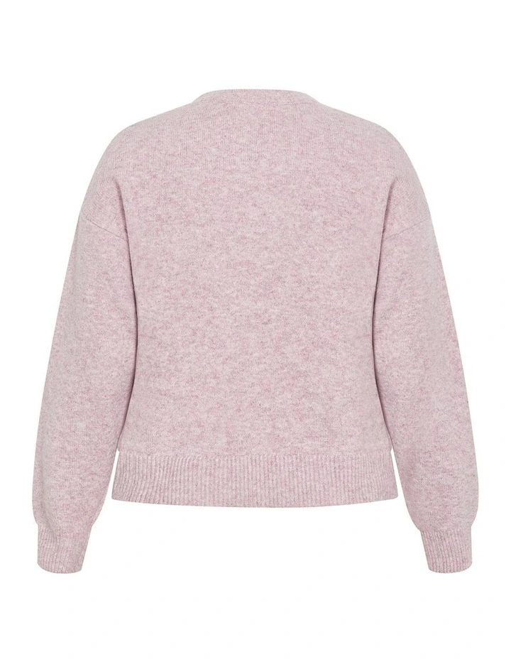 Soho Crew Knit Jumper in Pink Marle image 4