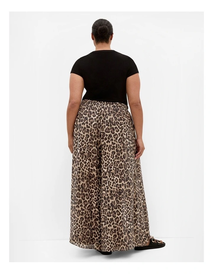 Elsie Leopard Print Wide Leg Pant in Chocolate image 2
