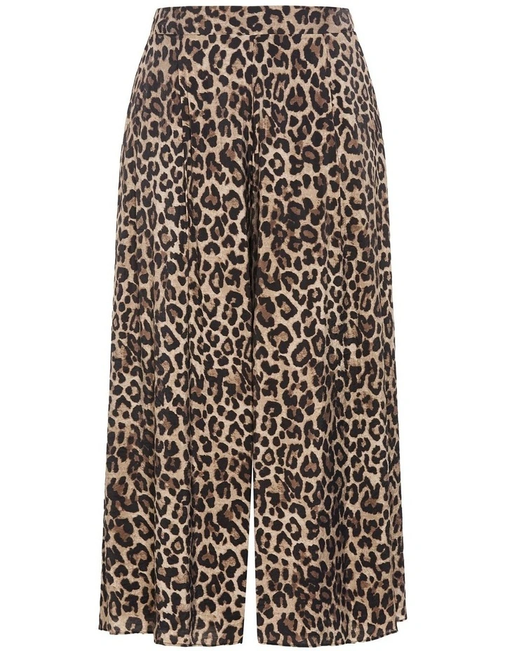 Elsie Leopard Print Wide Leg Pant in Chocolate image 3
