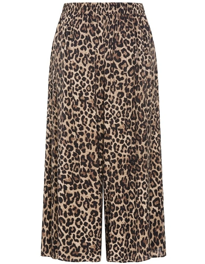 Elsie Leopard Print Wide Leg Pant in Chocolate image 4