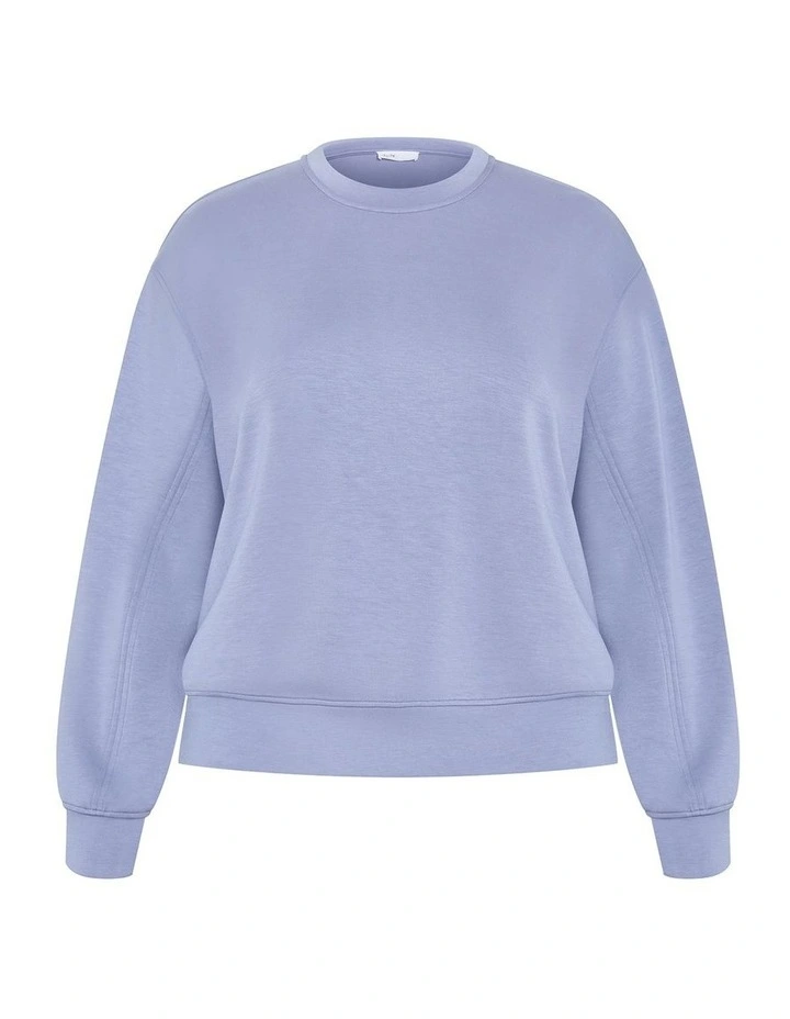 Mae Crew Neck Sweatshirt in Dusty Blue image 3