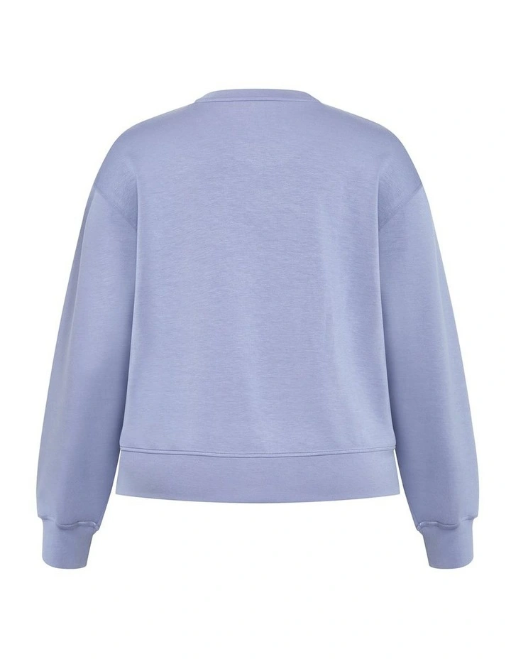 Mae Crew Neck Sweatshirt in Dusty Blue image 4
