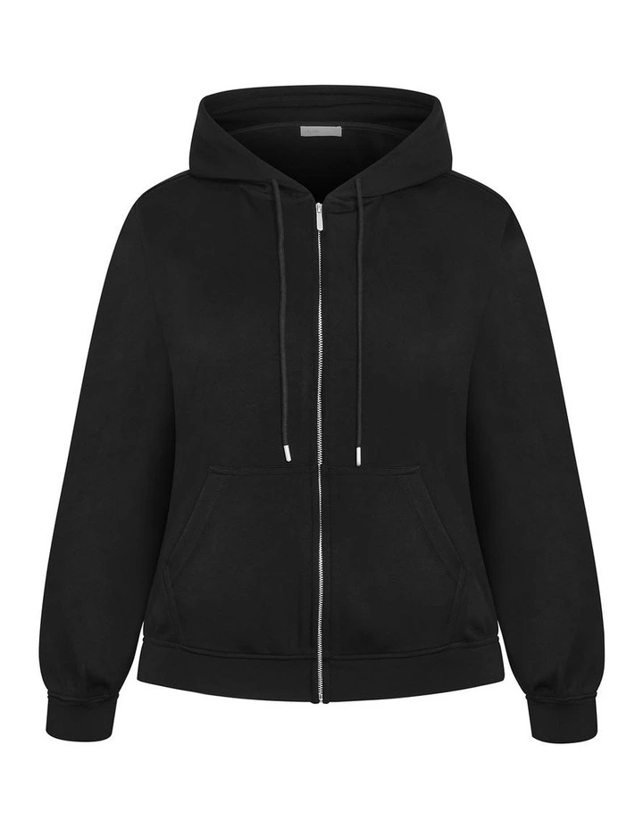 Mae Zip Hoodie in Black image 3