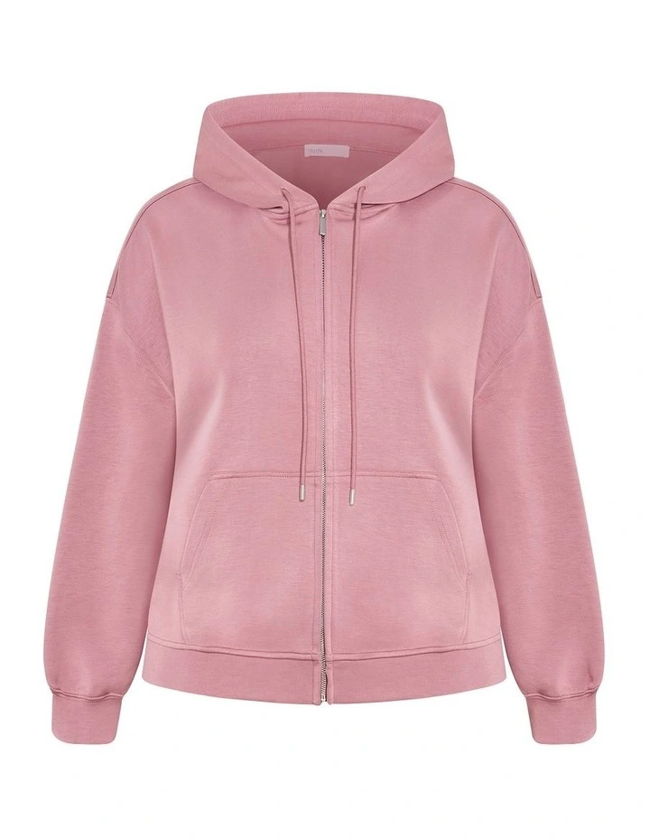 Mae Zip Hoodie in Dusty Rose image 3
