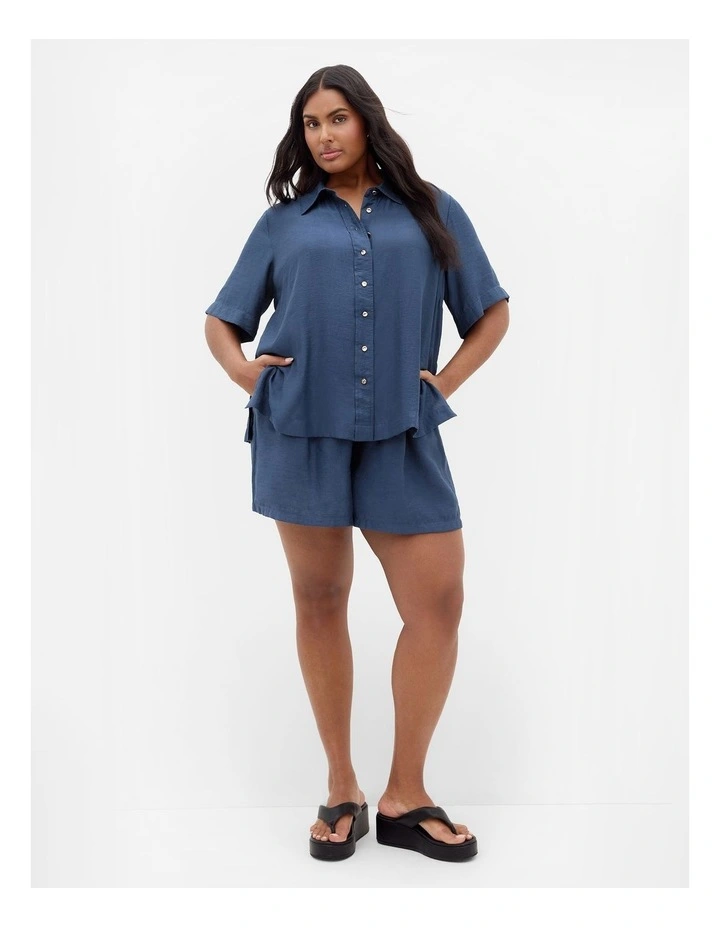 Emma Short Sleeve Shirt in Petrol image 1