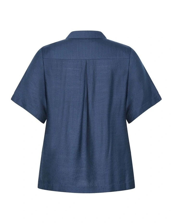 Emma Short Sleeve Shirt in Petrol image 4
