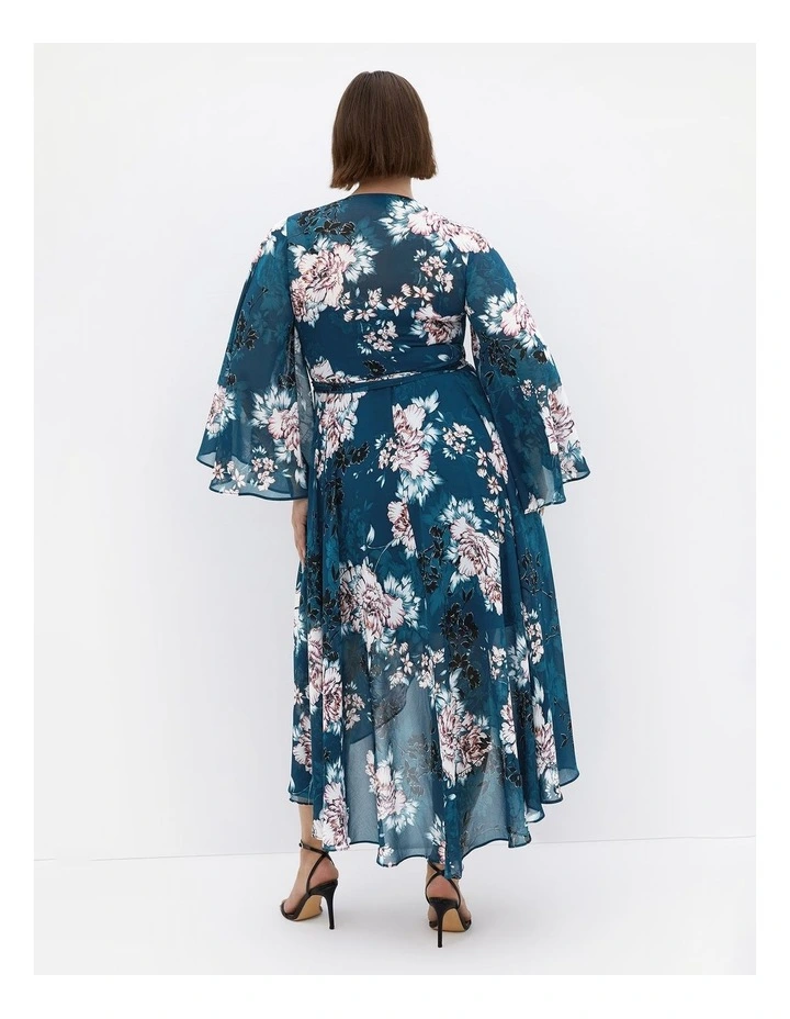 Jade Blossom Long Sleeve Maxi Dress in Jade image 2