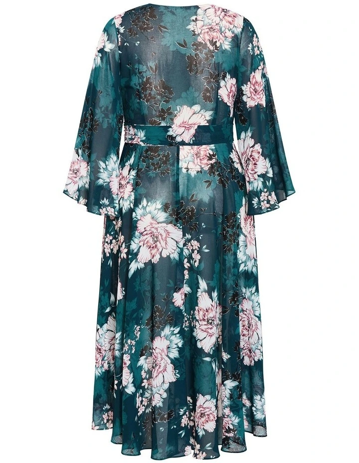 Jade Blossom Long Sleeve Maxi Dress in Jade image 4