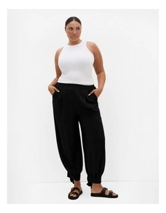 Billie Tie Hem Pant in Black