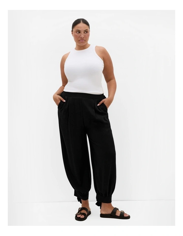 Billie Tie Hem Pant in Black image 1