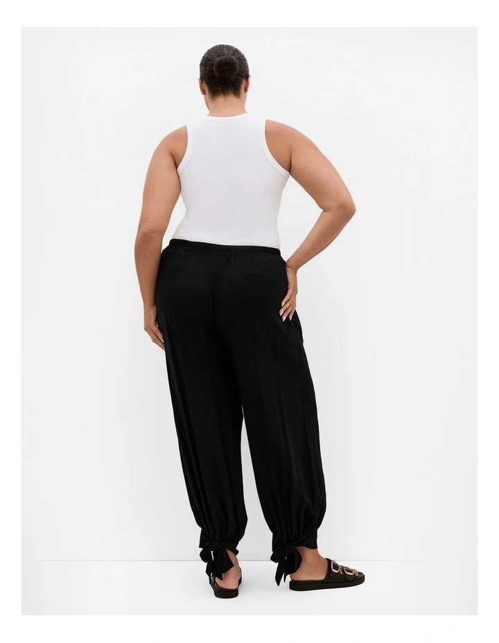Billie Tie Hem Pant in Black image 2