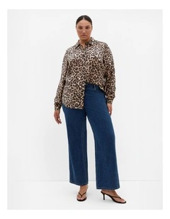 Elsie Leopard Print Shirt in Chocolate