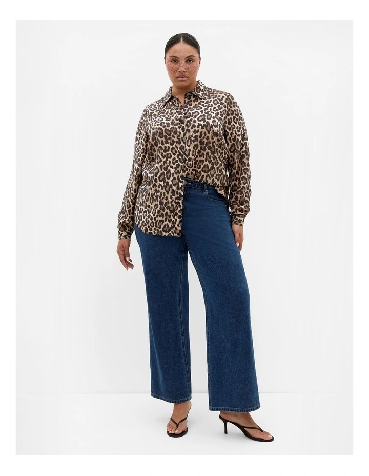 Elsie Leopard Print Shirt in Chocolate image 1