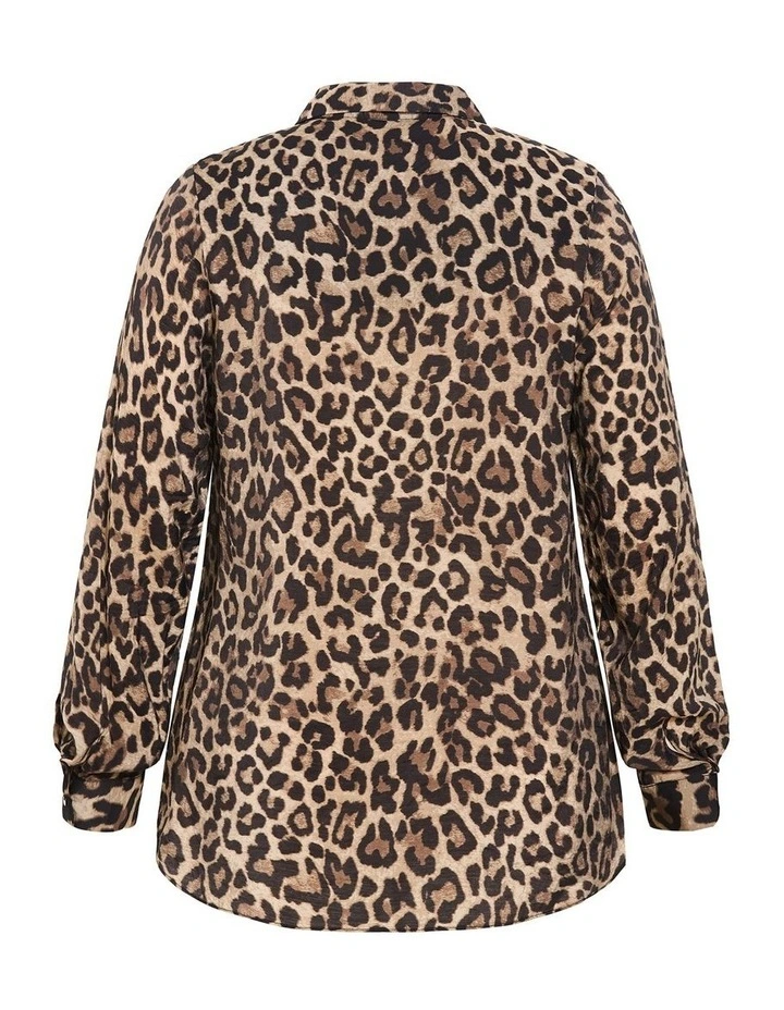 Elsie Leopard Print Shirt in Chocolate image 4