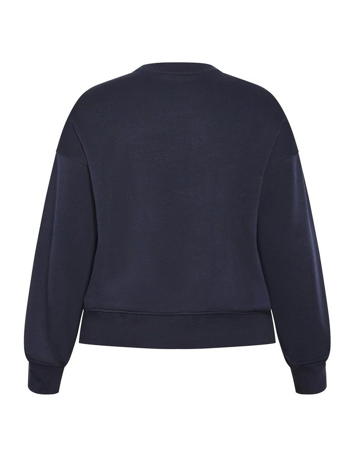 Brooklyn Crew Neck Sweatshirt in Navy image 4