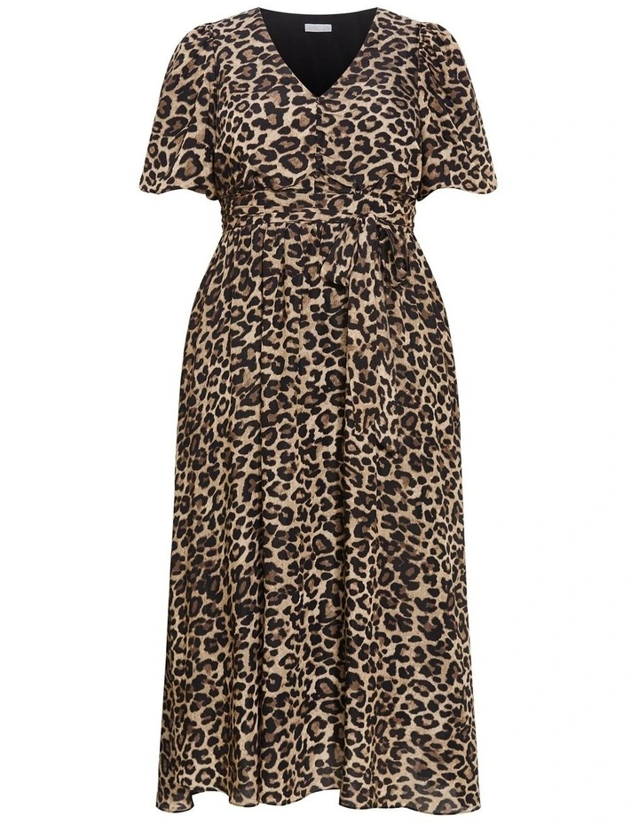 Felicity Leopard Print Maxi Dress in Chocolate image 3