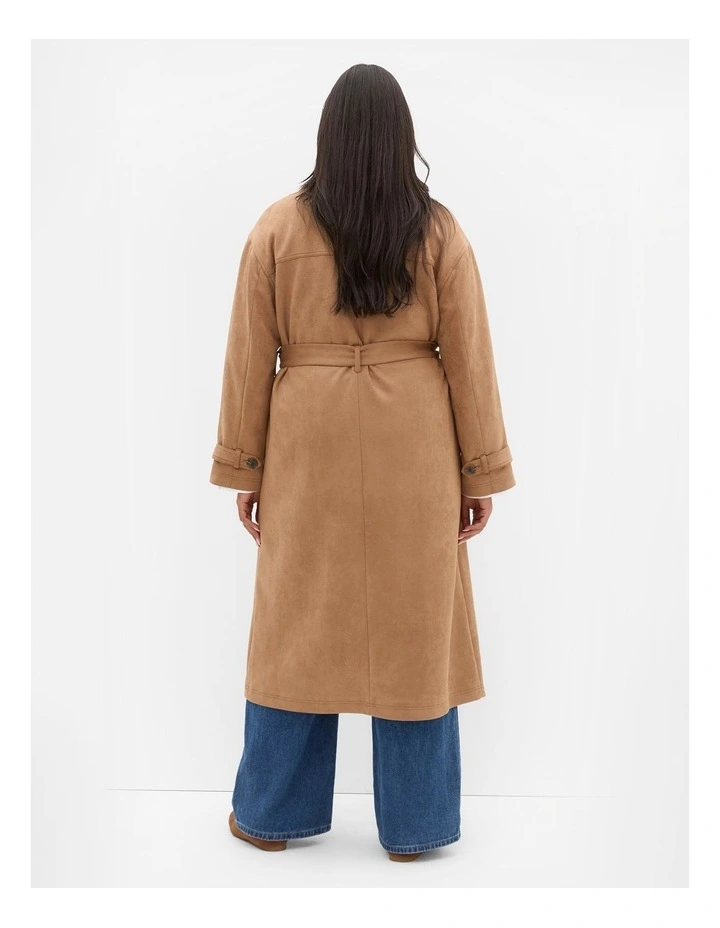 Eliza Sueded Trench in Caramel image 2