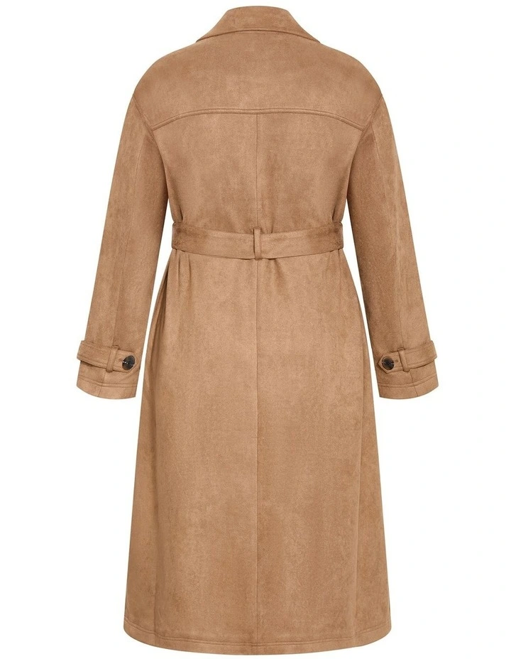 Eliza Sueded Trench in Caramel image 4