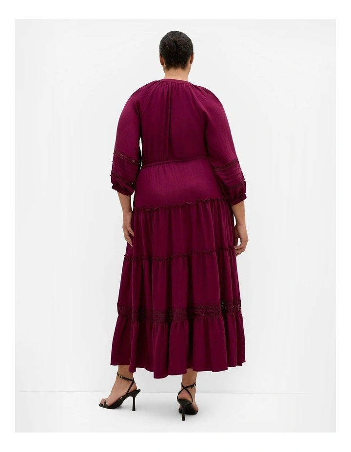 Tiana Tier Maxi Dress in Berry image 2
