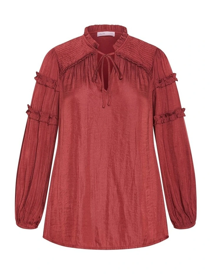 Drama Queen Long Sleeve Shirt in Sienna image 3