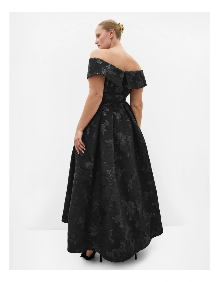 High Status Off Shoulder Maxi Dress in Black image 2