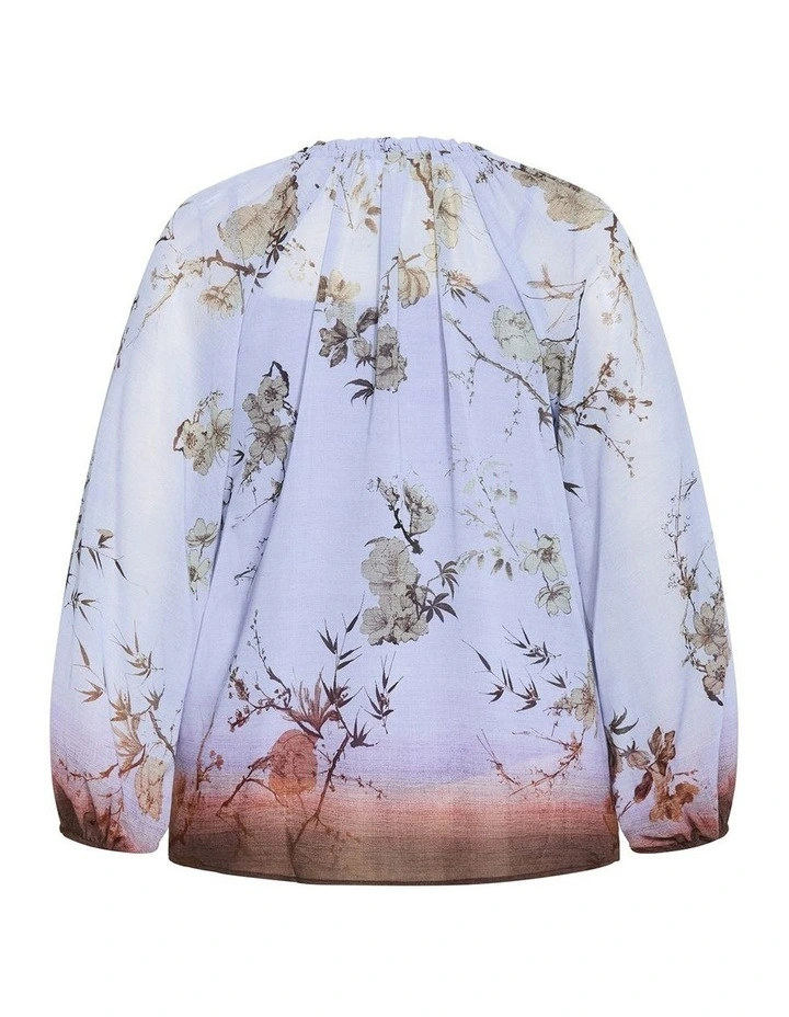 Love Border Print Top in Cornflower image 4