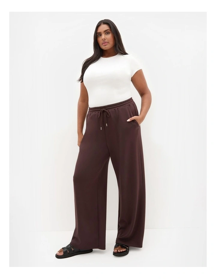 Mae Wide Leg Track Pant in Espresso image 1