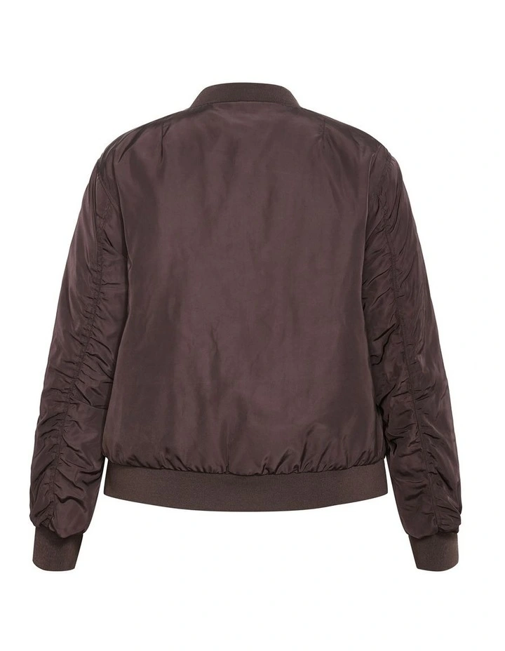 Gia Puffer Bomber Jacket in Espresso image 4